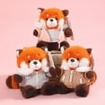 thumbnail image 3 of Red Panda Plush Toy, Kawaii Red Panda Plush with 2 Accessories, Cute Stuffed Animals with Outfits, Cute Plushies for Kids Boys Girls Birthday Gift Ideas(Beige), 3 of 3