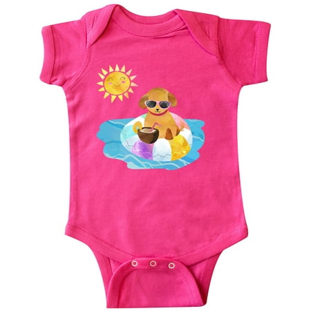 

Inktastic Summer Puppy in Float with Drink Gift Baby Boy or Baby Girl Bodysuit