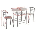 thumbnail image 2 of Patiojoy 3 PCS Kitchen Dining Set Compact Bistro Pub 2 Chairs & Table Grey, 2 of 5