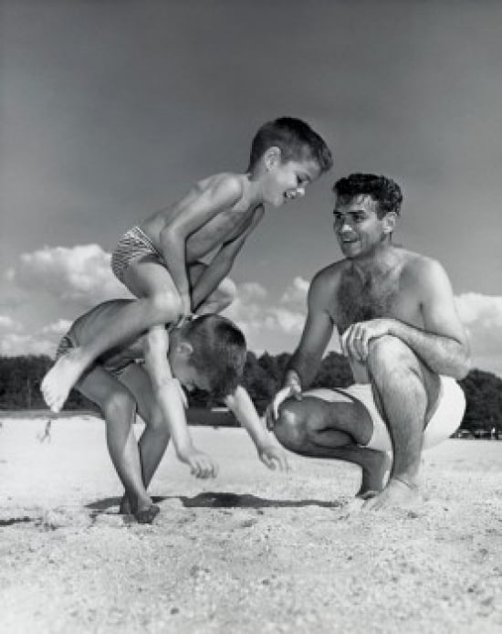 Father Watching Boy