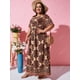 thumbnail image 3 of Vestido de talla grande con encaje estampado étnico Rosegal Vestidos Estampados Tallas Grandes, 3 of 5