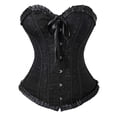 thumbnail image 4 of Womens Lace Goth Court Corset Sexy Sleeveless Body Shapewear Sets Plus Size Retro Dress Stapless Vintage Party Dress, 4 of 7