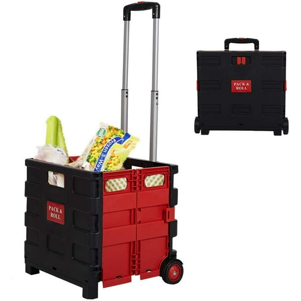 CARSTY TwoWheeled Folding Rolling Crate with Wheels, Collapsible