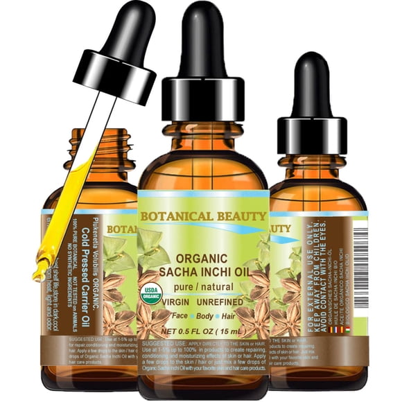 Aceite orgánico de Sacha Inchi Botanical Beauty, 15 ml, para piel facial