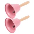 thumbnail image 1 of unbranded 2pcs Simple Countertop Bell Handbell Metal Pink Round Tool For Families, 1 of 8