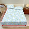 thumbnail image 2 of COEQINE Twin XL Sheets 3 Pieces Bedding Set, Comfort Wrinkle Free Fitted Sheet with 2 Pillowcases, Soft Winter Bottom Bedsheet Easy & Secure Fit, Easter Bunny Chick Carrot Blue, 2 of 5