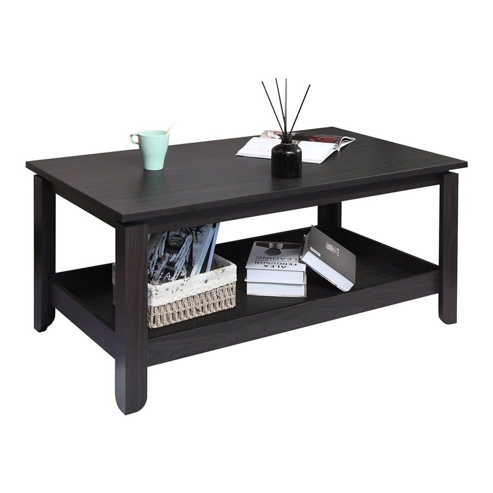 Kepooman Home Industrial Coffee Table with Storage Shelf for Living Room, Vintage Wood Look Accent Furniture, Brown Kepooman Home Industrial Coffee Table with Storage Shelf for Living Room, Vintage Wood Look Accent Furniture, Brown