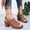 Brown, variant on Women's Solid-Color Leather Pumps with a Peep-Toe Thick Wedge Heel Design: Stylish, Casual Summer Platform Sandals for Comfortable Everyday Wear Navy 43