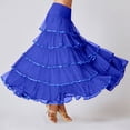 thumbnail image 2 of QHFBli Women's Cotton 5 Tiered A Line Pleated Maxi Skirt Long Boho Gypsy Dance Skirts, 2 of 4