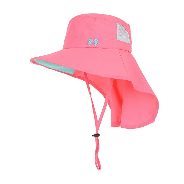 Weaiximiung Bucket Hats for Women with String Children's Sun Hat, Fisherman Hat, Beach Solid Color Sun Hat Red, Girl's, Size: One Size