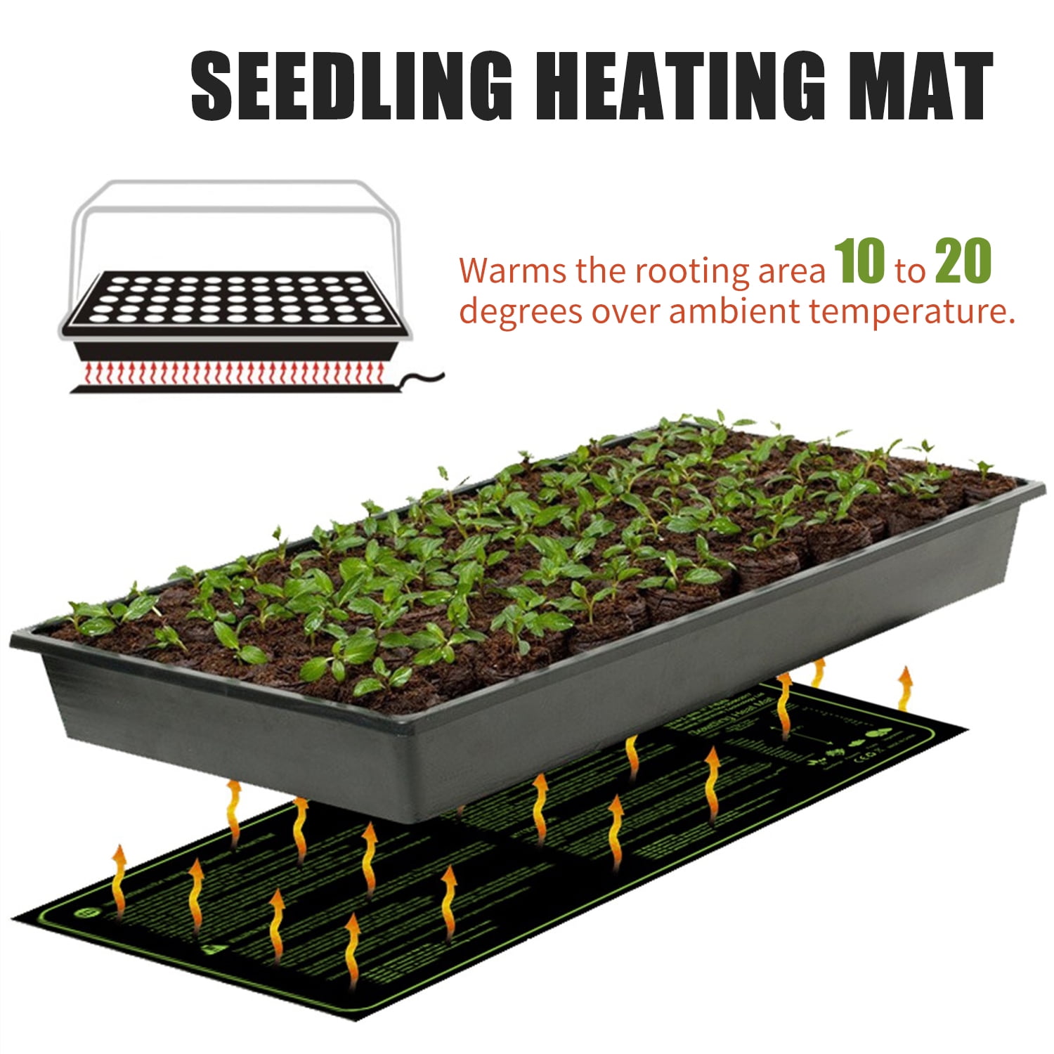 17.5W Seedling Heating Mat Durable Waterproof Flowers Fruits Vegetables