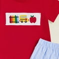 thumbnail image 4 of Nwiuh Back to School Toddler Baby Boy Outfit Embroidery T Shirt and Shorts Set First Day of Preschool Kindergarten Clothes (Red, 18-24 Months), 4 of 4