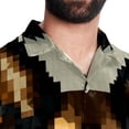 thumbnail image 5 of Pixel Dog Men's Short Sleeve Poplin Shirt, Button Down Casual Summer Beach Printed Unisex Shirt, 5 of 6