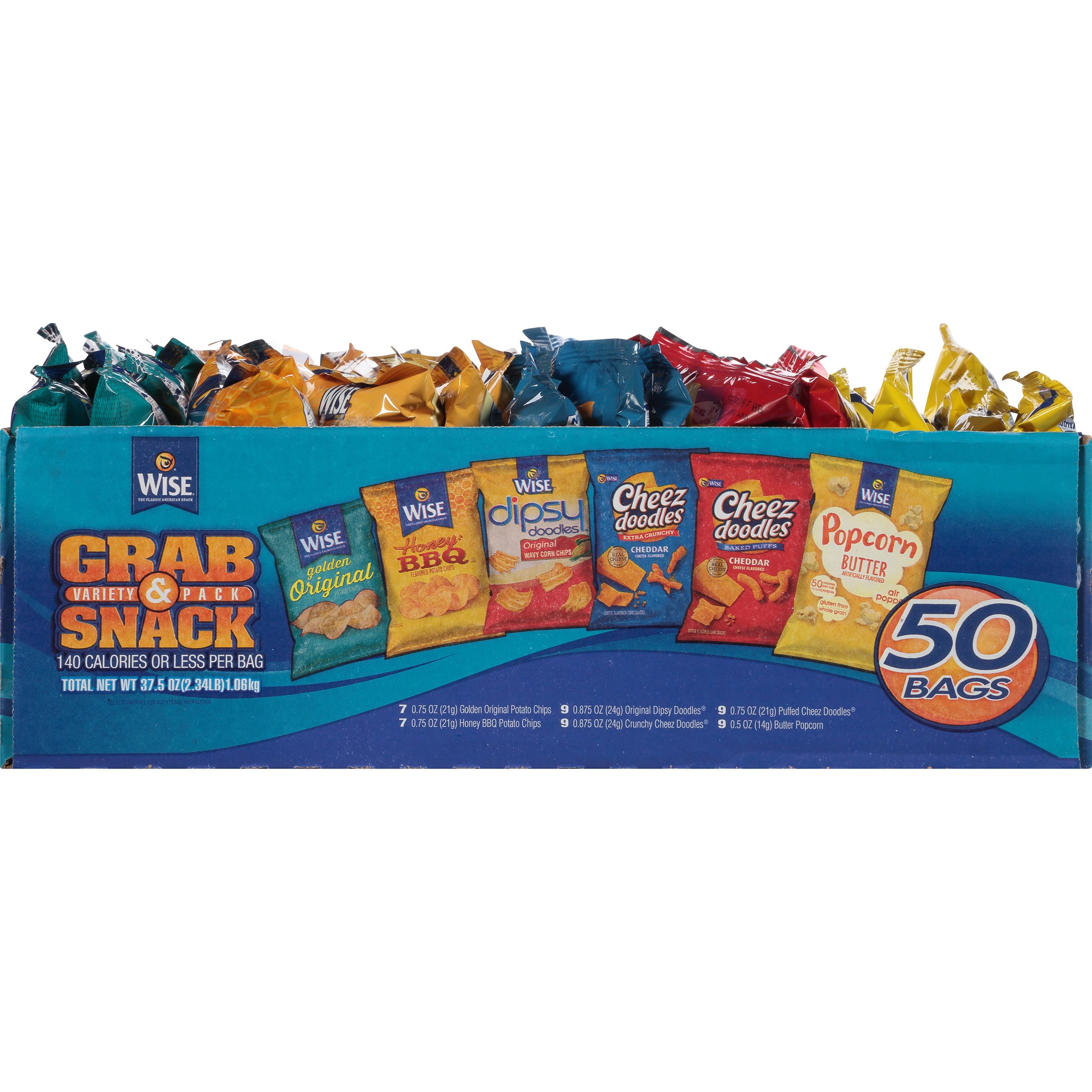 Wise Grab Snack Assorted Snack Variety Pack 37 5 Oz 50 Count