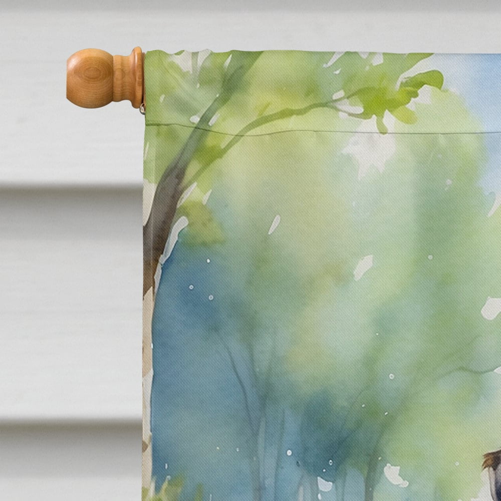 Caroline's Treasures DAC6574CHF Border Terrier Spring Path House Flag Large Porch Sleeve Pole Decorative Outside Yard Banner Artwork Wall Hanging, Polyester, House Size, Multicolor