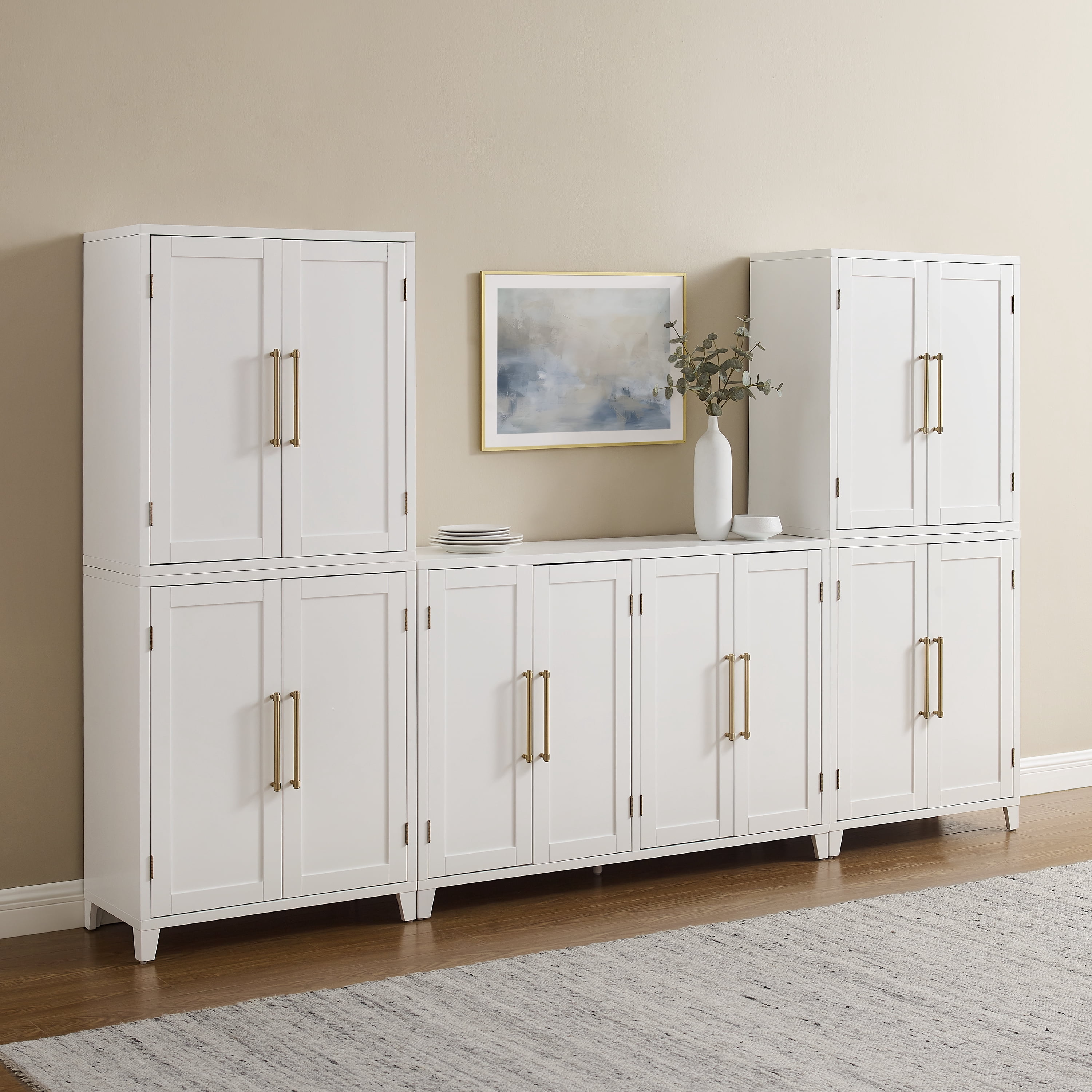 Katia 3-Piece Sideboard And Pantry Set Driftwood - Sideboard & 2