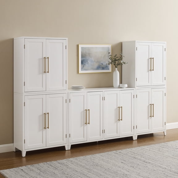 Roarke 3-Piece Sideboard And Pantry Set White - Sideboard & 2 Pantries