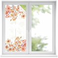 thumbnail image 2 of Orange Spring Floral Window Privacy Film, Summer Botanical Watercolor Flower Static Cling UV Sun Blocking Tint Film Heat Control Windows Films for Bedroom Bathroom, Window Stickers 17.7"x39.3", 2 of 8