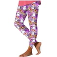 thumbnail image 2 of Costeam Womens Halloween Ghost Floral Print Leggings High Stretch Workout Yoga Pants Soft Casual Full Length Trousers Elastic Waist Slim Fit Athletic Daily Wear Base Long Pants, 2 of 5