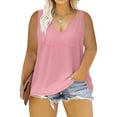 thumbnail image 2 of Taqqpue Womens Plus Size Tank Tops Casual Loose Fit Printed Sleeveless V Neck T Shirts Summer Tunics Ladies Basic Shirts M-3XL, 2 of 4