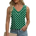 thumbnail image 2 of Posijego Tank Tops for Women Polka Dot Printed Ruffle V Neck Sleeveless Shirts Summer Clothes, 2 of 6