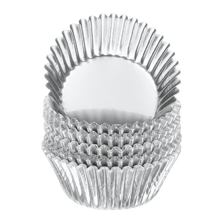 Uxcell 100 Count Silver Foil Muffins Cupcake Liners Standard Size Baking Cups