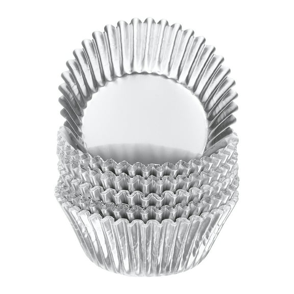 Uxcell 100 Count Silver Foil Muffins Cupcake Liners Standard Size Baking Cups