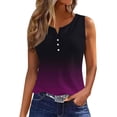 thumbnail image 5 of XFLWAM Henley Shirts for Women V Neck Button Down Gradient Color Tank Tops Summer Sleeveless Casual Basic Blouse, 5 of 7