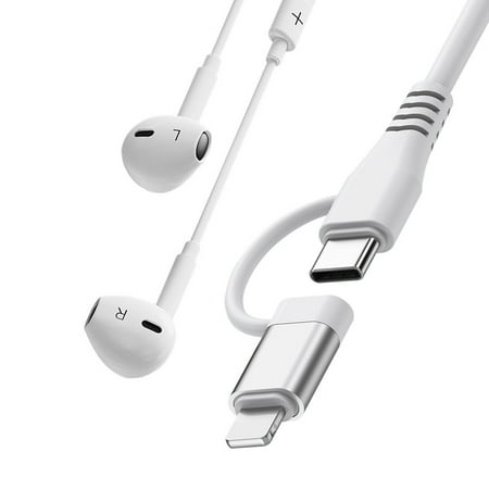 Fancing Type C Headphones for iPhone 15 Earphones Wired,USB C/Lightn_ing Headphones Wired with Mic & Remote Control Compatible with iPhone 15/14/13/12/11/XR/XS/X/7/8 iPad Most TYPE C Jack Devices