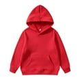 thumbnail image 5 of Ulanda Girls Hoodie Trendy Cute Hooded Sweatshirt with Pocket Baggy Kids Pullover Winter 2025 Back to School Clothes Teens (Red, 13-14 Years), 5 of 6