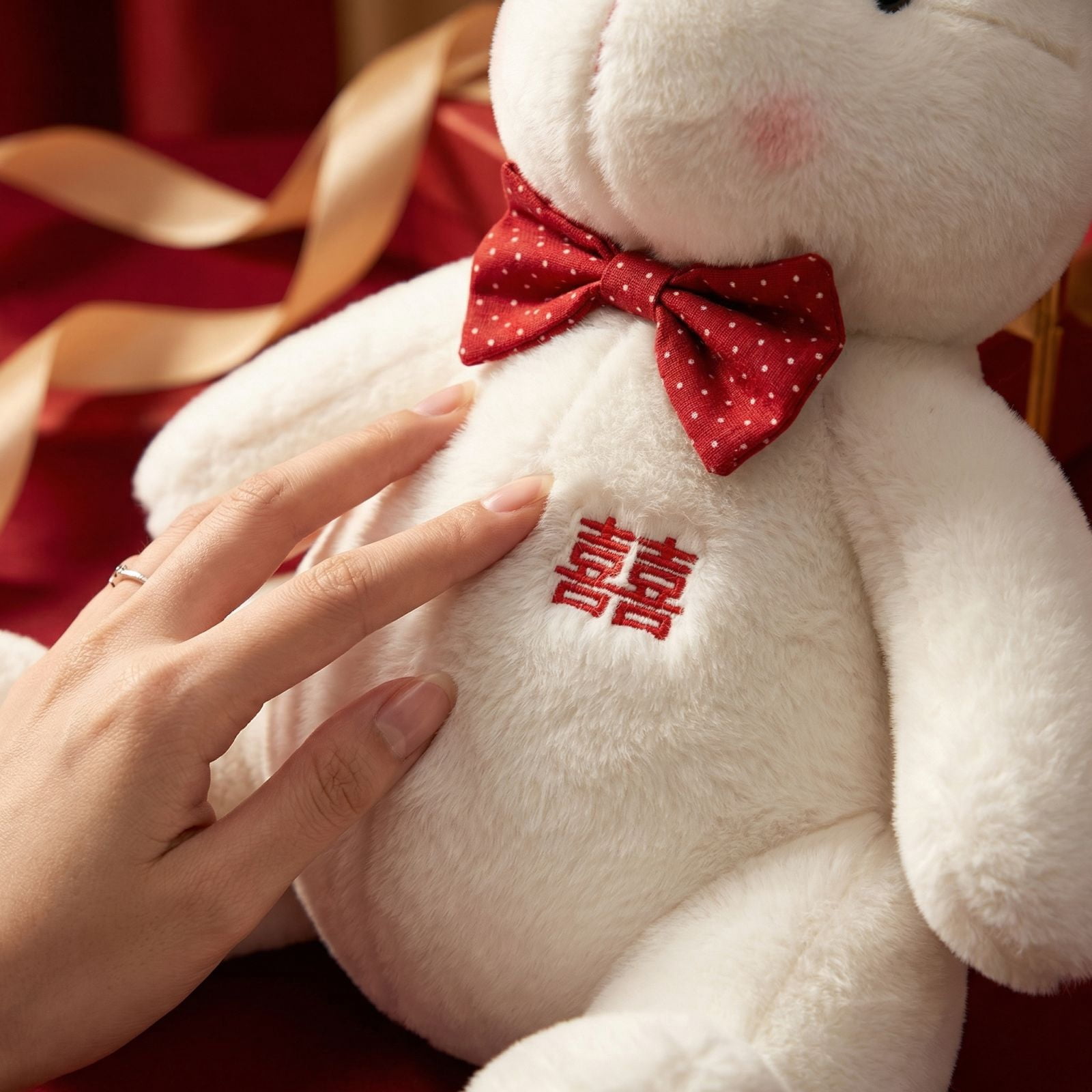 Festive Rabbit Plush Toy, Novelty Gift Doll, Soft Stuffed Animal for Celebration