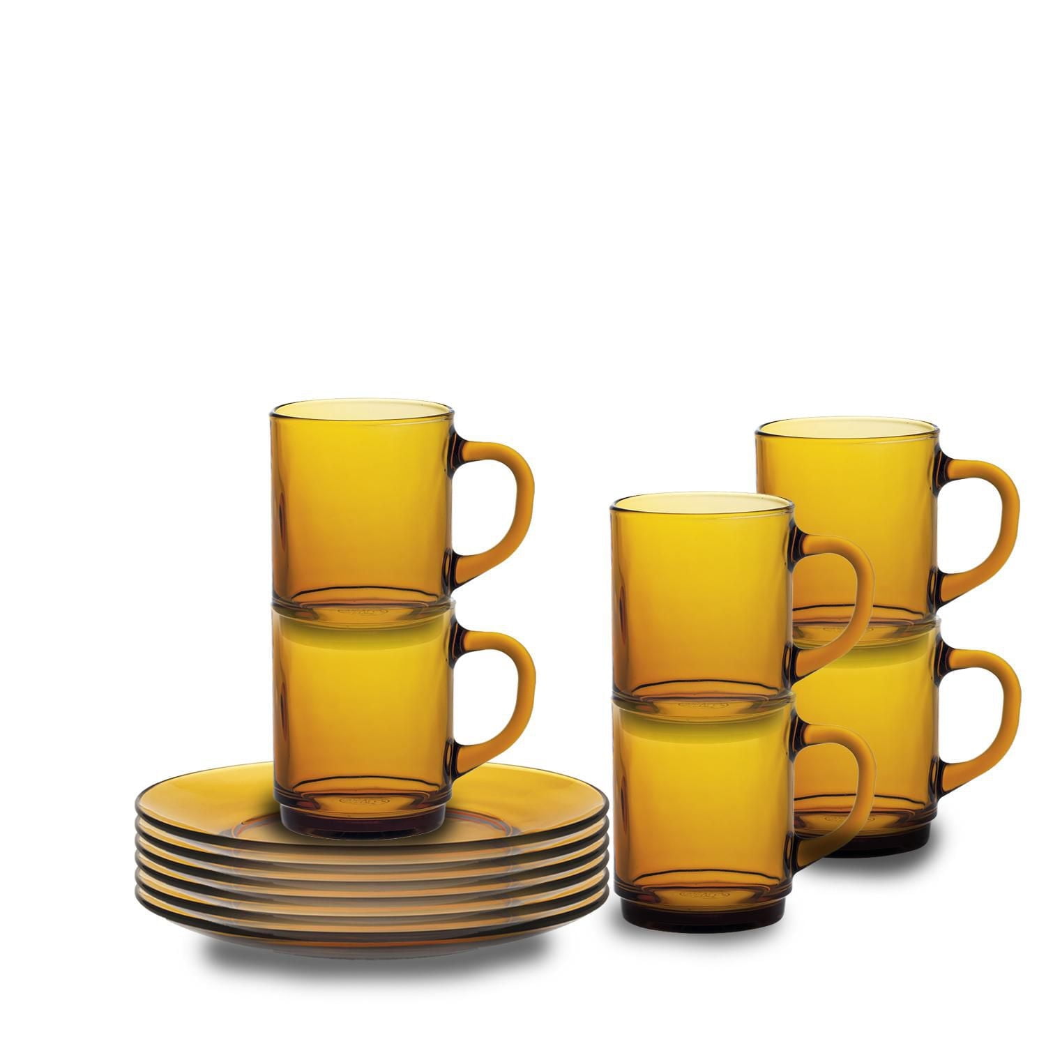 Duralex Lys Amber Coffee and Cake Set, 12 Piece