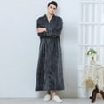 thumbnail image 4 of Unisex Fleece Flannel Nightgown – Autumn & Winter Long Warm Plus Size Loungewear for Couples, 4 of 10