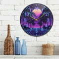 thumbnail image 3 of Yayeee Wall Clock Battery Operated 9.5" Silent Quartz Non-Ticking for Living Room Decor, Green Digital Art, 3 of 8