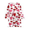 thumbnail image 4 of BLTIBY Girls Valentine's Day Dress Long Sleeve Round Neck Toddler Printed Spring Fall A-Line Flowy Swing Pleated Dresses Watermelon Red 4-5 Years, 4 of 7