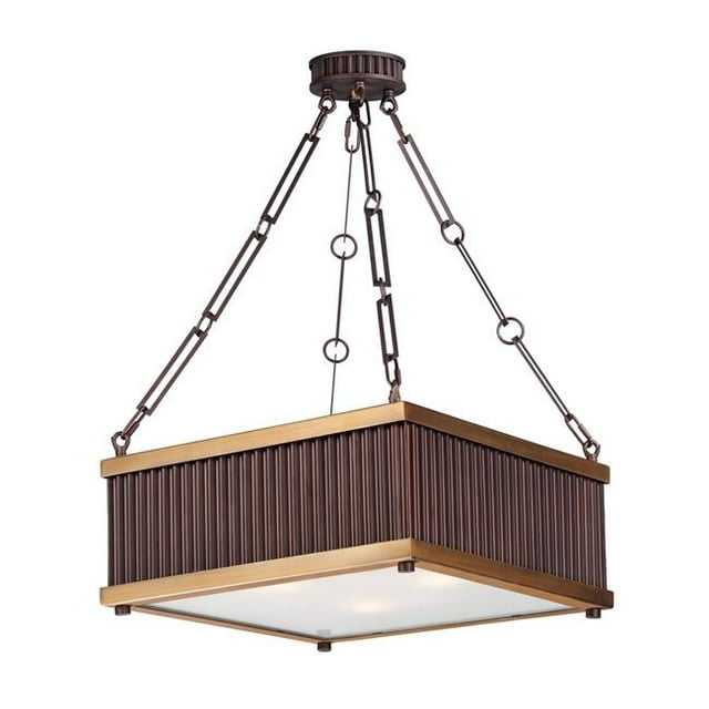Maxim 26013OIBUB Ruffle 3-Light Pendant, Oil Rubbed Bronze & Burnished Brass