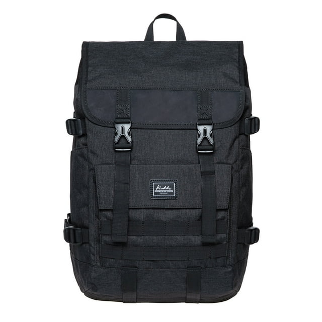 KAUKKO Casual Daypacks Multipurpose Backpacks, Outdoor Backpack, Travel Rucksack Black(Linen)