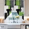 thumbnail image 4 of Abstract Graffiti Swag Curtain Valance for Windows, Green Black Ornamental Motif Window Treatments Short Swag Topper for Kitchen Windows Bathroom Bedroom, 36"x45", 4 of 8