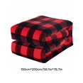 thumbnail image 3 of POINTERTECK Plaid Blanket Home Textile Coral Polyester Fiber Flannel Travel Gift Thick Printing Grids, 3 of 12