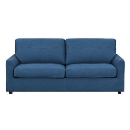 Wallace & Bay Lincoln Sunset Blues 79" Queen Sleeper Sofa, with Pillows, Faux Leather Upholstery And Gel Foam Mattress