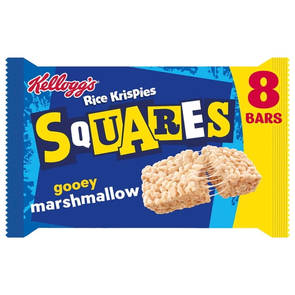 Kellogg's Rice Krispies Squares Marshmallow Snack Bars 8x28g, Imported from Britain