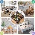 thumbnail image 4 of Black Colorful Flower Leaf Sunflower Pattern Square Tablecloth,Waterproof Square Table Cover,Wipeable Spillproof Washable Table Cover for Home Kitchen Party Decor 52"x52"(132x132cm), 4 of 6