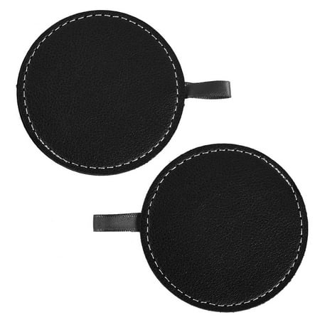 

1 Pair Useful Artificial Leather Coasters Car Bottom Heat Insulation Cup Mats
