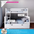 thumbnail image 2 of BEDSMART Solid Wood Twin Over Full Bunk Bed With Trundle | White, 2 of 7