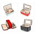 thumbnail image 6 of Portable Faux Leather Jewelry Box for Women Girls, Necklace Jewelry Organizer Box Jewelry Holder Display Storage Case for Earrings Bracelets Rings Grids Storage Box, 6 of 8