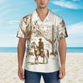 thumbnail image 2 of Xecao Western Desert Cowboys print Hawaiian shirt - a stylish short-sleeve button-down for men, perfect for casual beach and tropical outings., 2 of 9