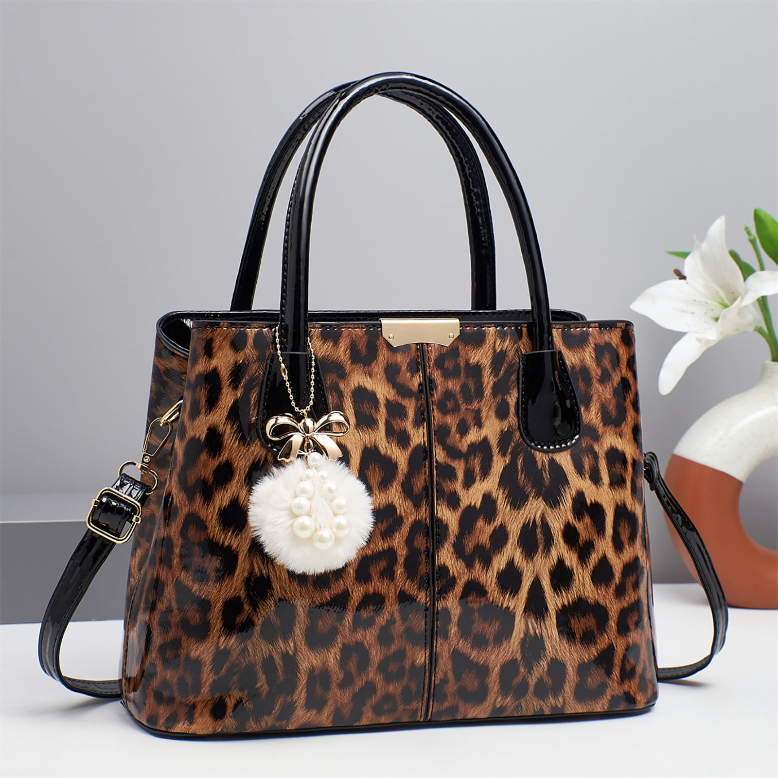 Modisza Purses and Handbags for Women Top Handle Satchel Leopard Print Casual Travel Shoulder Bags