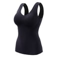 thumbnail image 3 of Xijirk Tank Tops Winter Thermal Underwear Velvet Lined Long Vest Seamless Self Heating Base Layer Top for Cold Weather Camisole Tops for Women,Black,M, 3 of 7