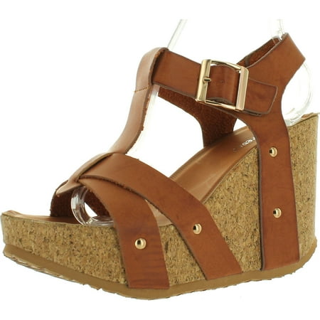 FOREVER MAYA-13 Women's Adjustable T-Strap Wedge Heel Platform Sandals