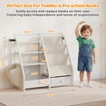 thumbnail image 7 of Kids Bookshelf and Toy Storage, Book Shelf for Kids Rooms BECOKOME 4 Tier Toddler Bookshelf Baby Bookcase for Nursery Montessori Toy Organizer, White, 7 of 7